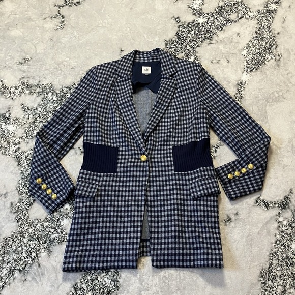 CAbi Jackets & Blazers - Cabi Blazer Womens Size M‎ Blue The Explorer Checkup Heritage Plaid Jacket